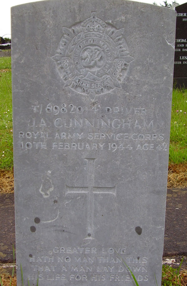John A Cunningham's gravestone