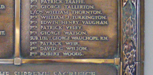 Great Northern Railway War Memorial, Belfast Central Station lists Patrick Weir