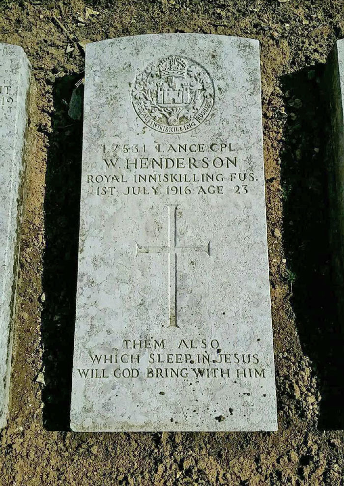 Lance Corporal William Henderson's headstone