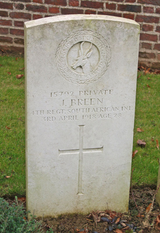 Private James Breen - Le Cateau Military Cemetery