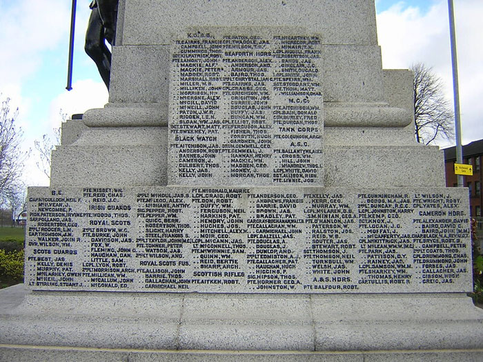 Private Thomas Woods - Rutherglen War Memorial.